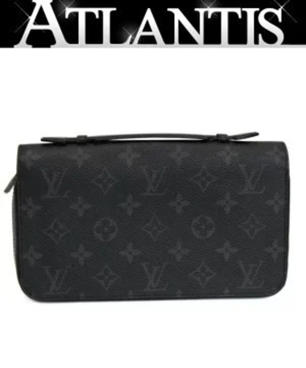 Louis Vuitton Zippy Round Zipper Long Wallet Shoulder Bag Eclipse Black